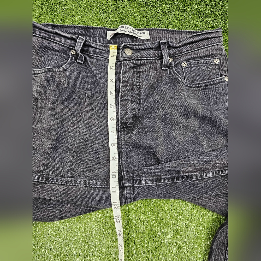Harley davidson womens straight leg jeans high rise slim size 12 dark wash black - Picture 7 of 11